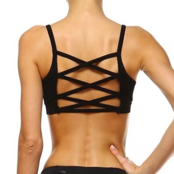 🌻3 for $25🌻 Black Cross Cross Back Sports Bra - Picture 5 of 5